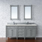 Brittany 72" Double Vanity, Urban Gray w/ 3 CM Eternal Jasmine Pearl Quartz Top