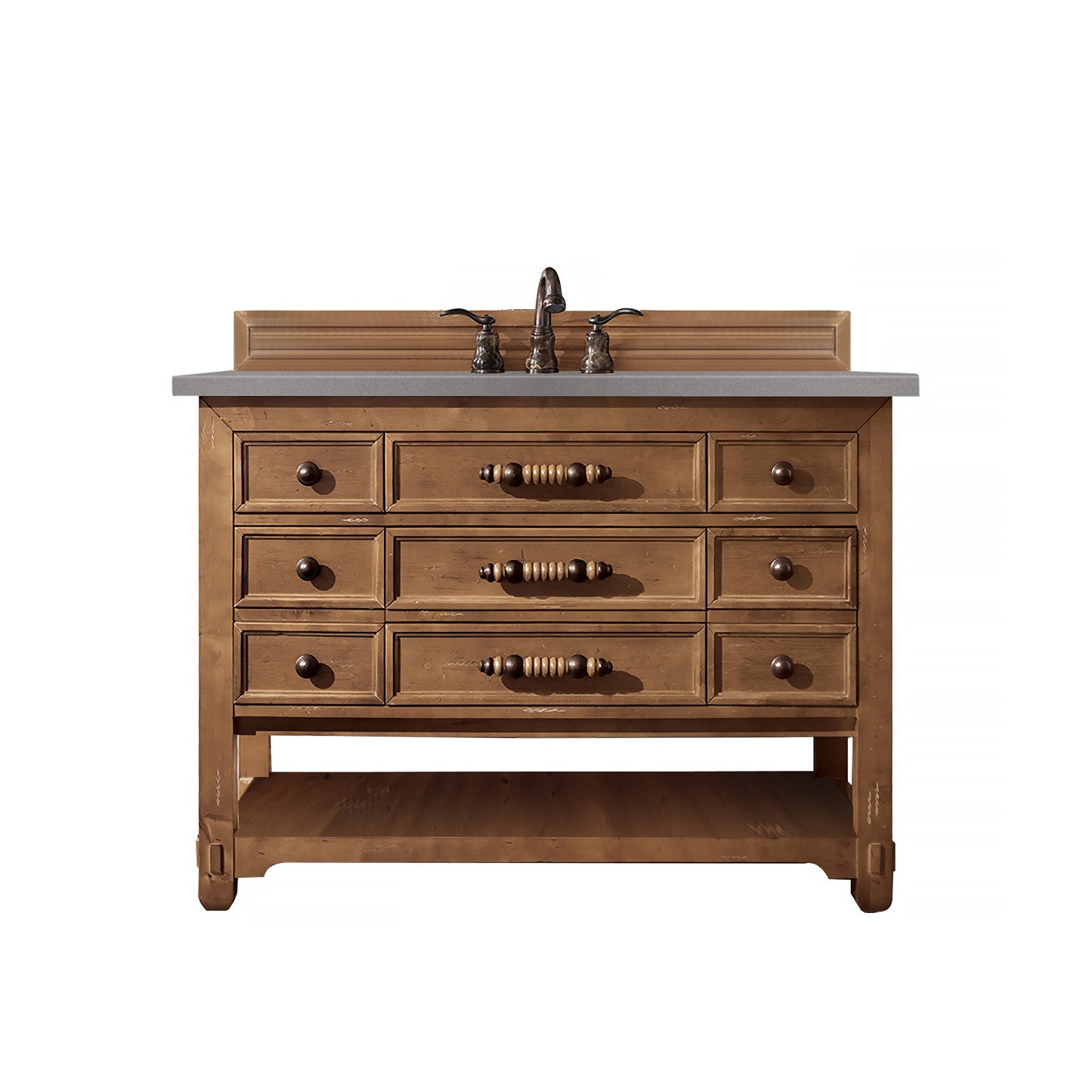 Malibu 48" Single Vanity, Honey Alder w/ 3 CM Grey Expo Quartz Top