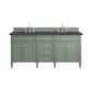 Brittany 72" Double Vanity, Smokey Celadon w/ 3 CM Charcoal Soapstone Top