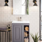 Alicante 24" Single Vanity, Gray Smoke w/ White Glossy Composite Stone Top