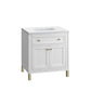 Chicago 30" Single Vanity, Glossy White w/ 3 CM White Zeus Top