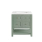 Breckenridge 30" Single Vanity, Smokey Celadon w/ 3 CM White Zeus Top