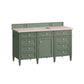 Brittany 60" Single Vanity, Smokey Celadon w/ 3 CM Eternal Marfil Top