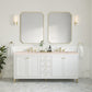 Chicago 72" Double Vanity, Glossy White w/ 3 CM Eternal Marfil Top