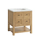 Breckenridge 30" Single Vanity, Light Natural Oak w/ 3 CM Ethereal Noctis Top