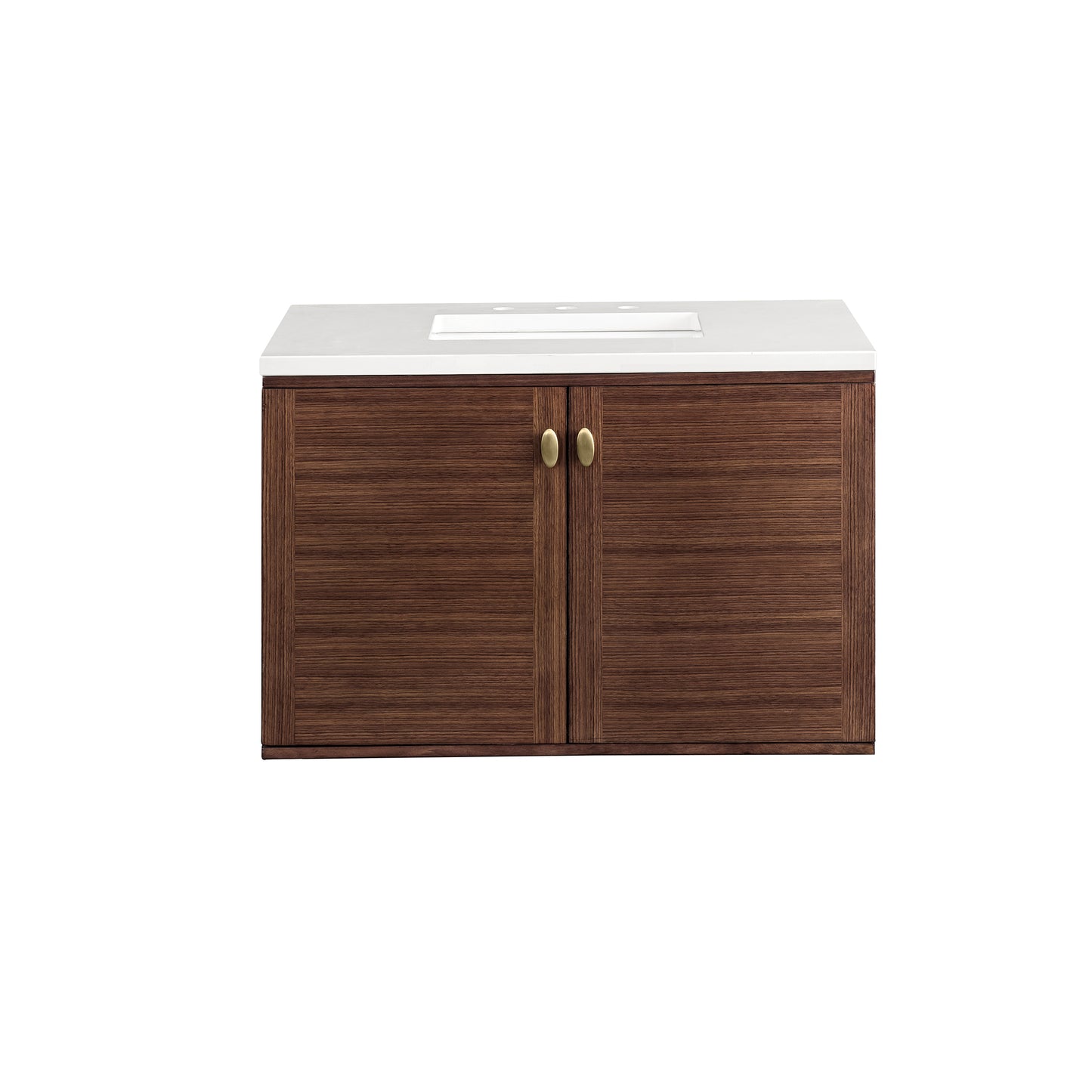 Amberly 36" Single Vanity, Mid-Century Walnut w/ 3 CM White Zeus Top