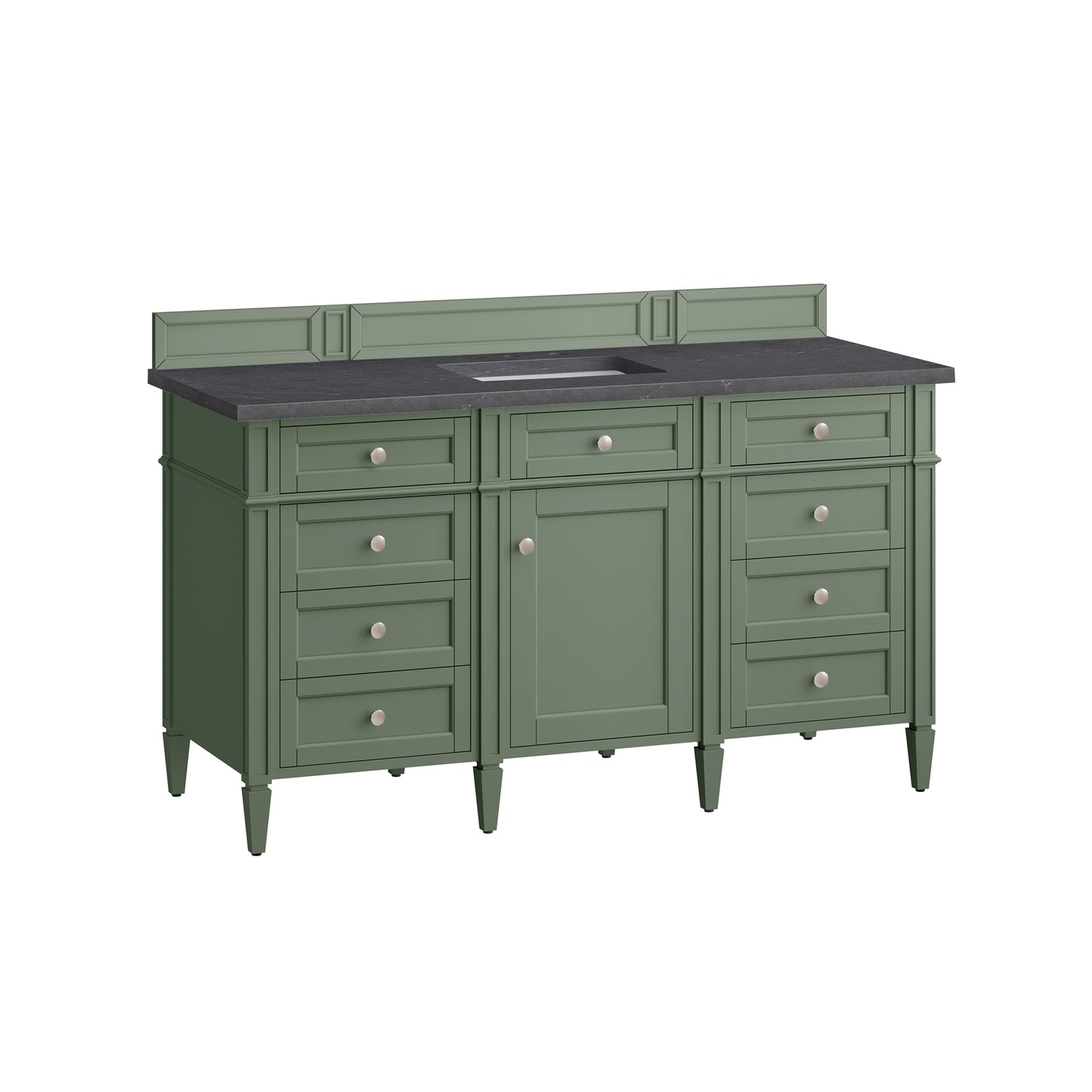 Brittany 60" Single Vanity, Smokey Celadon w/ 3 CM Charcoal Soapstone Top