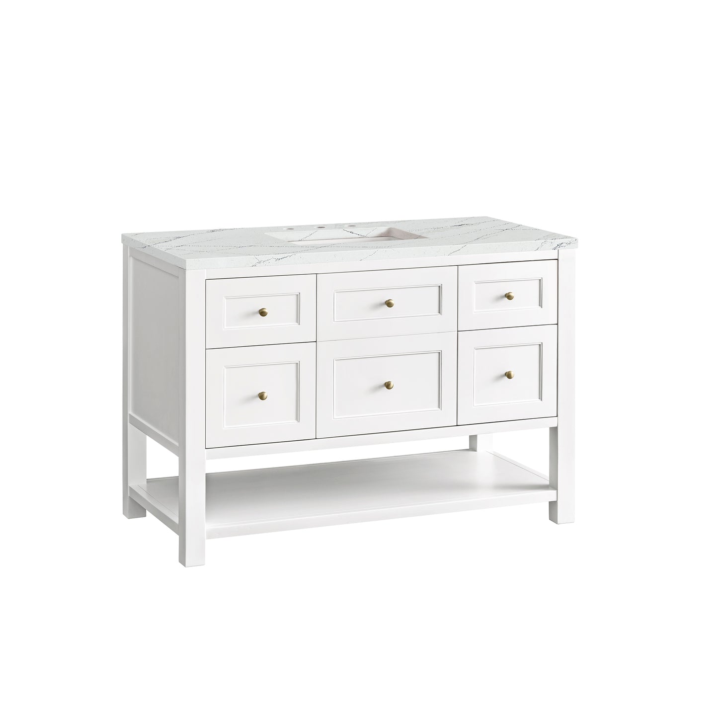 Breckenridge 48" Single Vanity, Bright White w/ 3 CM Ethereal Noctis Top