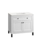 Chicago 36" Single Vanity, Glossy White w/ 3 CM White Zeus Top