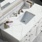 Brittany 48" Single Vanity, Bright White w/ 3 CM Ethereal Noctis Quartz Top