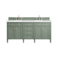 Brittany 72" Double Vanity, Smokey Celadon w/ 3 CM White Zeus Top