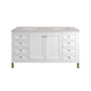 Chicago 60" Double Vanity, Glossy White w/ 3 CM Eternal Serena Top