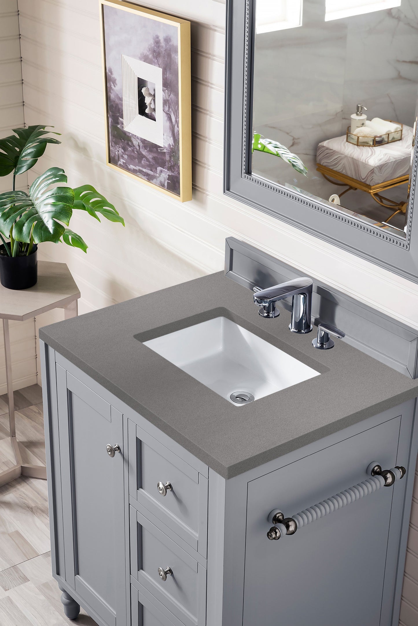 Copper Cove Encore 30" Single Vanity, Silver Gray w/ 3 CM Grey Expo Quartz Top