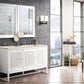 Athens 60" Double Vanity, Glossy White w/ 3 CM Eternal Marfil Top