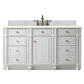 Bristol 60" Single Vanity, Bright White w/ 3 CM Eternal Marfil Quartz Top