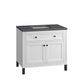 Chicago 36" Single Vanity, Glossy White w/ 3 CM Charcoal Soapstone Top