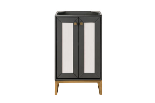 Chianti 20" Single Vanity Cabinet, Mineral Gray, Radiant Gold