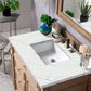 Bristol 36" Single Vanity, Whitewashed Walnut w/ 3 CM Ethereal Noctis Quartz Top