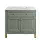 Chicago 36" Single Vanity, Smokey Celadon w/ 3 CM Eternal Jasmine Pearl Top