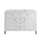 Chicago 48" Single Vanity, Glossy White w/ 3 CM Eternal Jasmine Pearl Top