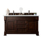 Brookfield 60" Double Vanity, Burnished Mahogany w/ 3 CM Ethereal Noctis Quartz Top