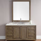 Chicago 60" Single Vanity, Whitewashed Walnut w/ 3 CM Eternal Jasmine Pearl Quartz Top