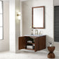 Amberly 30" Single Vanity, Mid-Century Walnut w/ 3 CM Carrara Marble Top