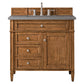 Brittany 36" Single Vanity, Saddle Brown w/ 3 CM Grey Expo Quartz Top