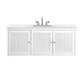 Athens 60" Single Vanity, Glossy White w/ 3 CM Arctic Fall Solid Surface Top