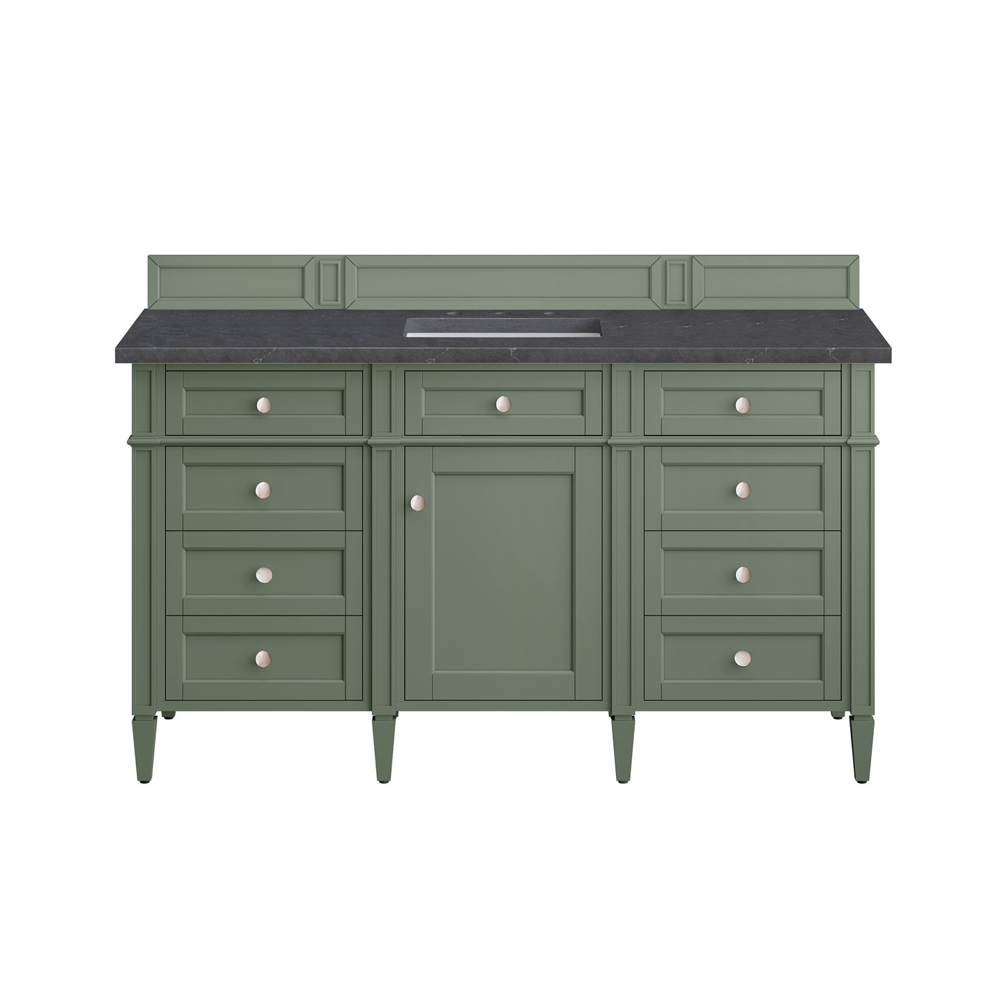 Brittany 60" Single Vanity, Smokey Celadon w/ 3 CM Charcoal Soapstone Top