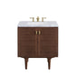 Amberly 30" Single Vanity, Mid-Century Walnut w/ 3 CM Carrara Marble Top