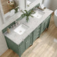 Brittany 72" Double Vanity, Smokey Celadon w/ 3 CM Eternal Jasmine Pearl Top