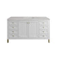 Chicago 60" Single Vanity, Glossy White w/ 3 CM Eternal Serena Top