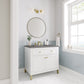 Chicago 36" Single Vanity, Glossy White w/ 3 CM Grey Expo Top