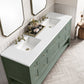 Breckenridge 72" Double Vanity, Smokey Celadon w/ 3 CM White Zeus Top