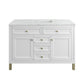 Chicago 48" Single Vanity, Glossy White w/ 3 CM Ethereal Noctis Top