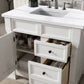 Brookfield 36" Single Vanity, Bright White w/ 3 CM Arctic Fall Solid Surface Top