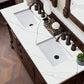 Brookfield 60" Double Vanity, Burnished Mahogany w/ 3 CM Ethereal Noctis Quartz Top