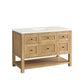 Breckenridge 48" Single Vanity, Light Natural Oak w/ 3 CM White Zeus Top