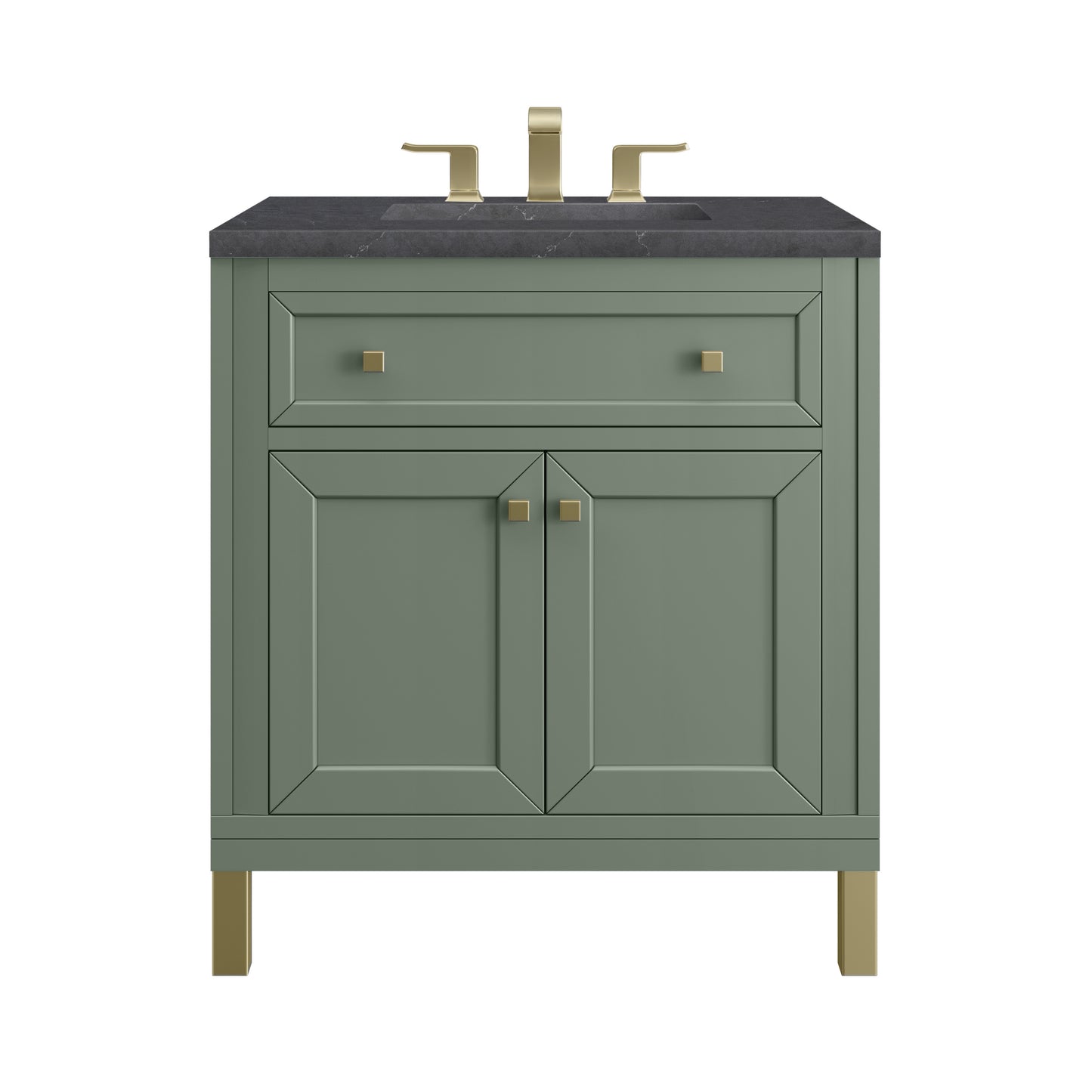 Chicago 30" Single Vanity, Smokey Celadon w/ 3 CM Charcoal Soapstone Top