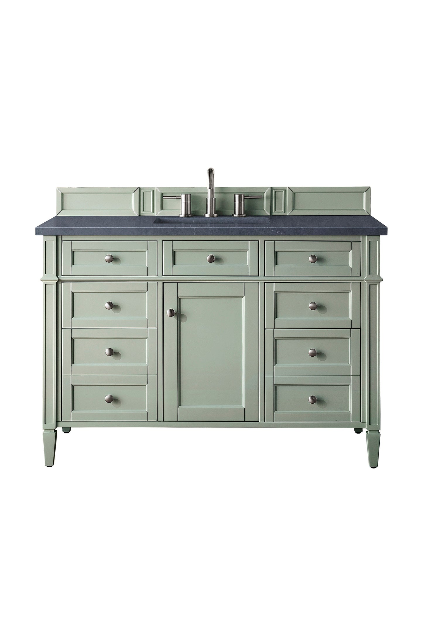 Brittany 48" Single Vanity, Sage Green w/ 3 CM Charcoal Soapstone Quartz Top