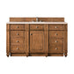 Bristol 60" Single Vanity, Saddle Brown w/ 3 CM Eternal Serena Quartz Top