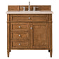 Brittany 36" Single Vanity, Saddle Brown w/ 3 CM Eternal Marfil Quartz Top