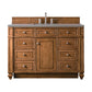 Bristol 48" Single Vanity, Saddle Brown w/ 3 CM Grey Expo Quartz Top