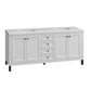 Chicago 72" Double Vanity, Glossy White w/ 3 CM Ethereal Noctis Top