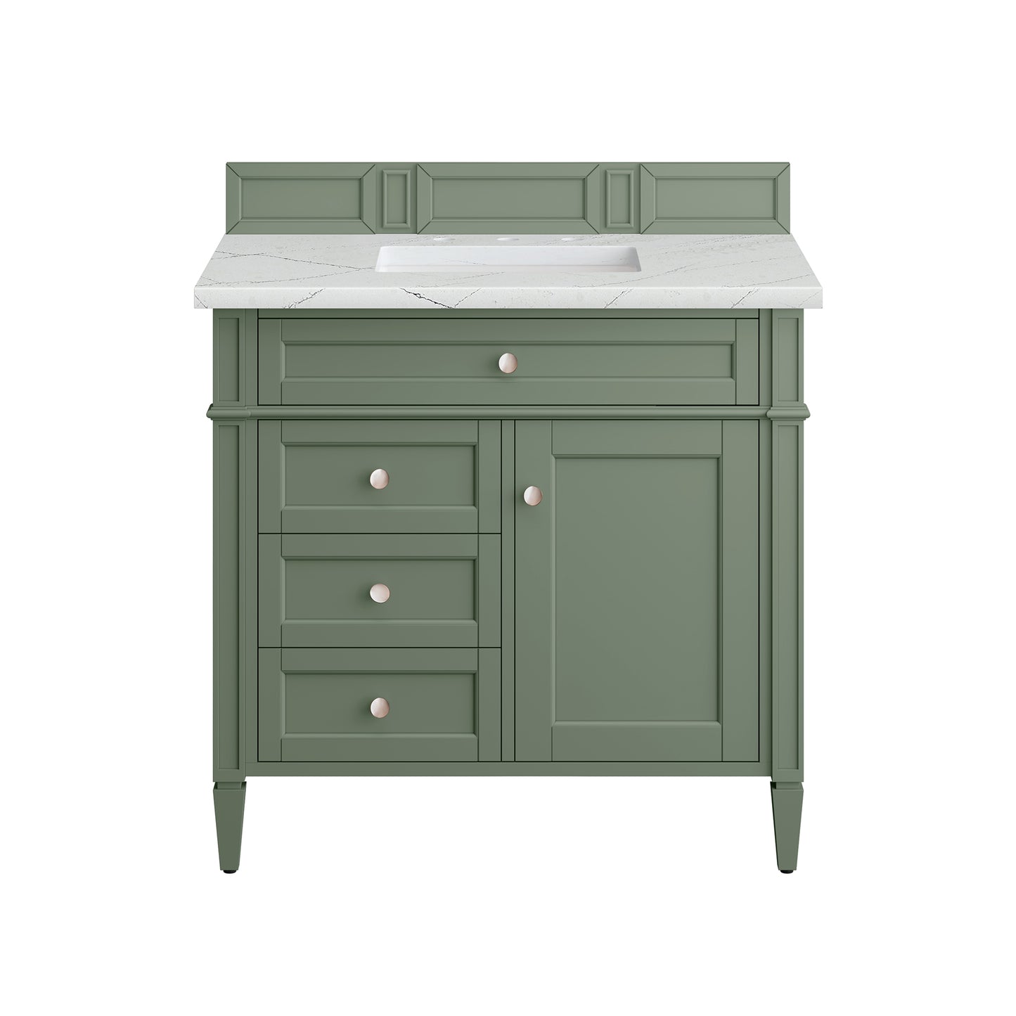 Brittany 36" Single Vanity, Smokey Celadon w/ 3 CM Ethereal Noctis Top