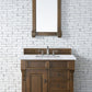 Brookfield 36" Single Vanity, Country Oak w/ 3 CM Carrara Marble Top