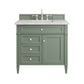 Brittany 36" Single Vanity, Smokey Celadon w/ 3 CM Eternal Jasmine Pearl Top