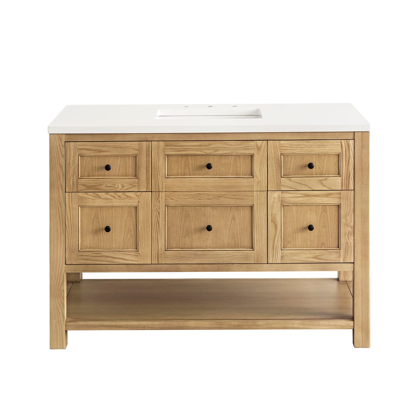 Breckenridge 48" Single Vanity, Light Natural Oak w/ 3 CM White Zeus Top