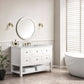 Breckenridge 48" Single Vanity, Bright White w/ 3 CM Arctic Fall Top